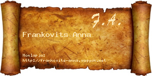 Frankovits Anna névjegykártya