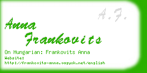 anna frankovits business card